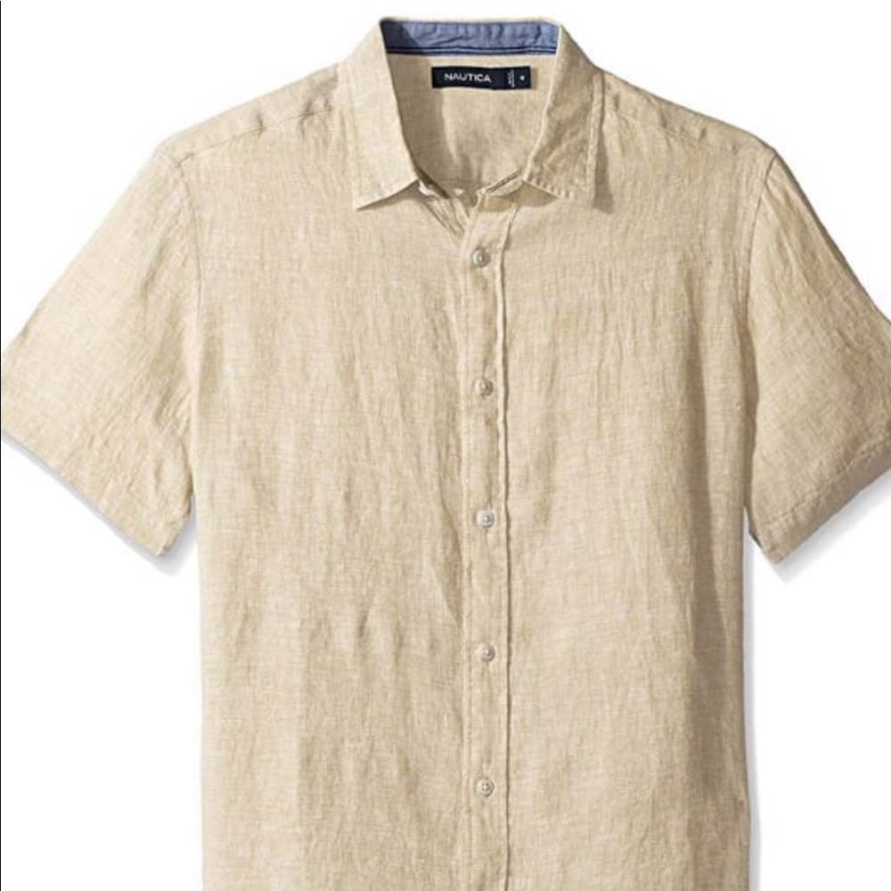 Nautica classic fit linen short sleeve shirt